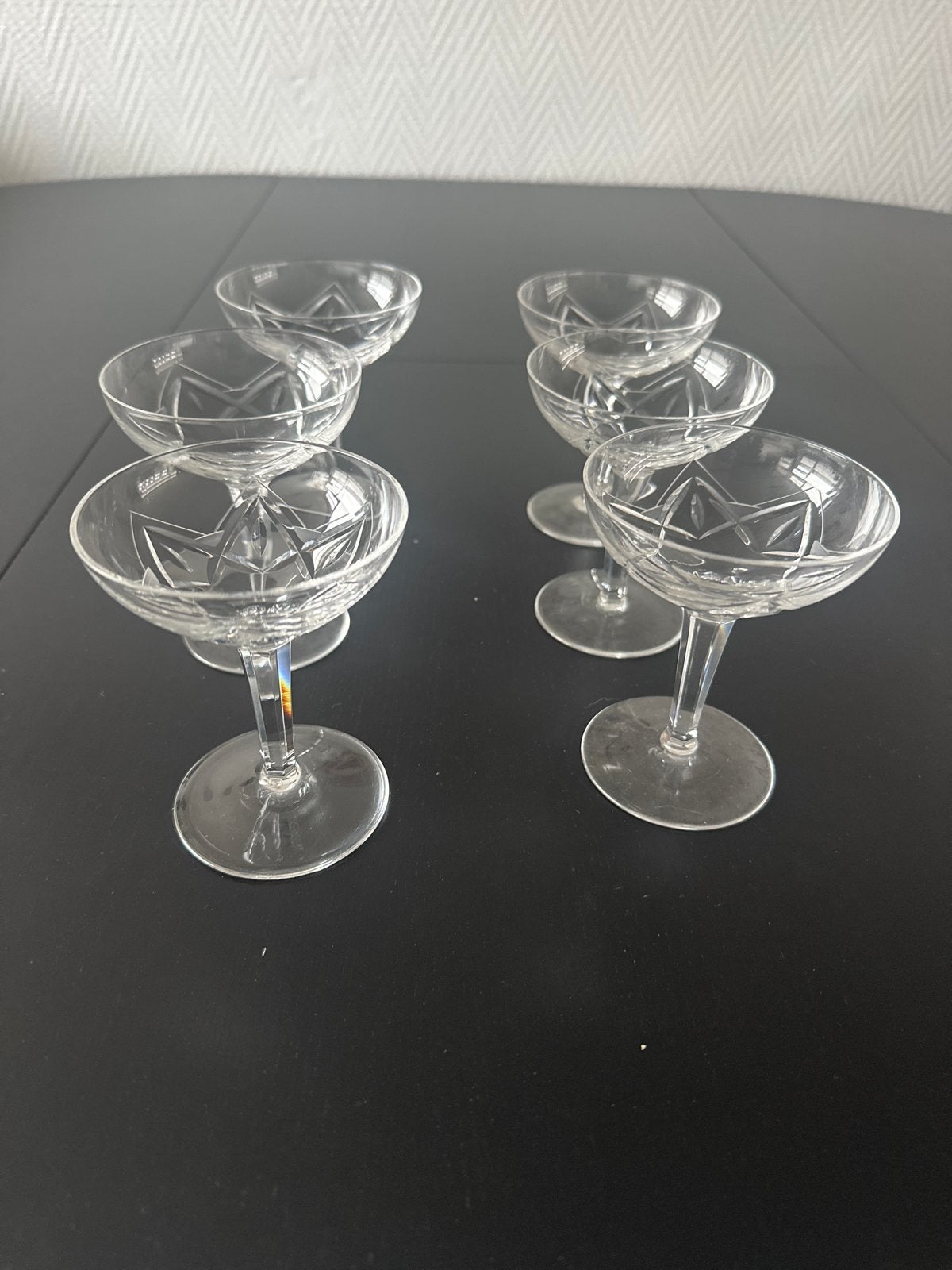 Set van 6 Vintage Lyra Royal Leerdam Coupe Glazen, Antiek en Kunst, Ophalen of Verzenden