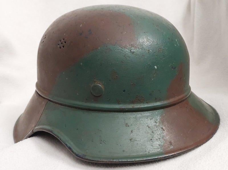 Duitse Luftschutz helm camo, Verzamelen, Ophalen of Verzenden, Landmacht, Duitsland, Helm of Baret