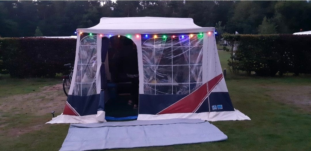 Fijne oudere vouwwagen Jametic, compleet met luifel, Caravans en Kamperen, Vouwwagens, Ophalen