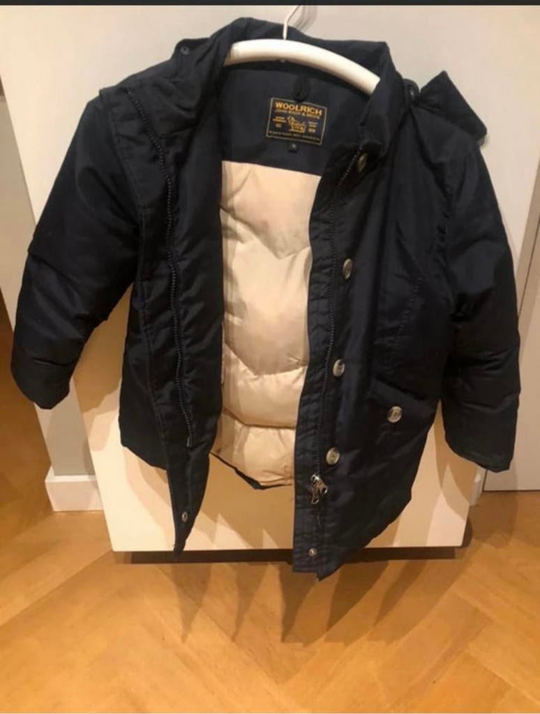 Woolrich Winterjas - Maat 14 - Donkerblauw - Zeer Goede Staa, Ophalen of Verzenden, Gebruikt, Jongen of Meisje, Jas