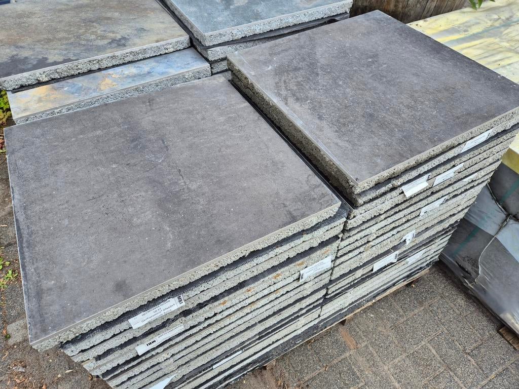 14m² geoceramica grijs antraciet 60x60x4cm restpartij., Tuin en Terras, Ophalen, Gecoat, Keramiek, Nieuw