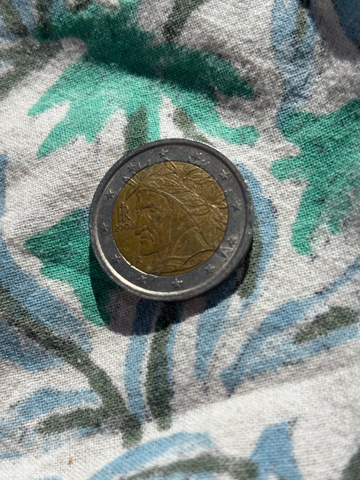 2 Euro munt Italië 2002 Dante Alighieri, Ophalen of Verzenden, Italië, 2 euro, Losse munt