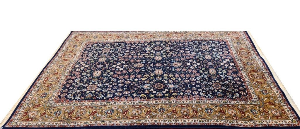 Handgeknoopt Turks Hereke wol tapijt 195x137/Perzisch tapijt, 100 tot 150 cm, Blauw, Www.simatapijten.nl, Nieuw
