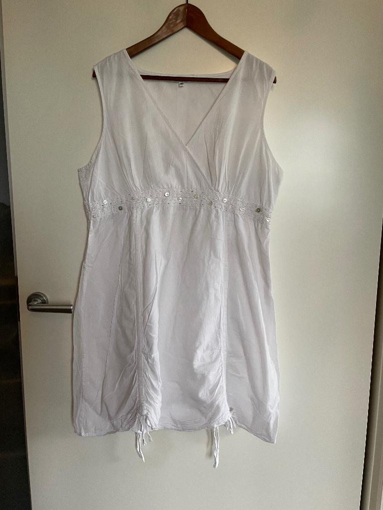 Witte tuniek, maat 46, zo goed als nieuw, Ophalen of Verzenden, Zo goed als nieuw, Miss Etam, Blouse of Tuniek