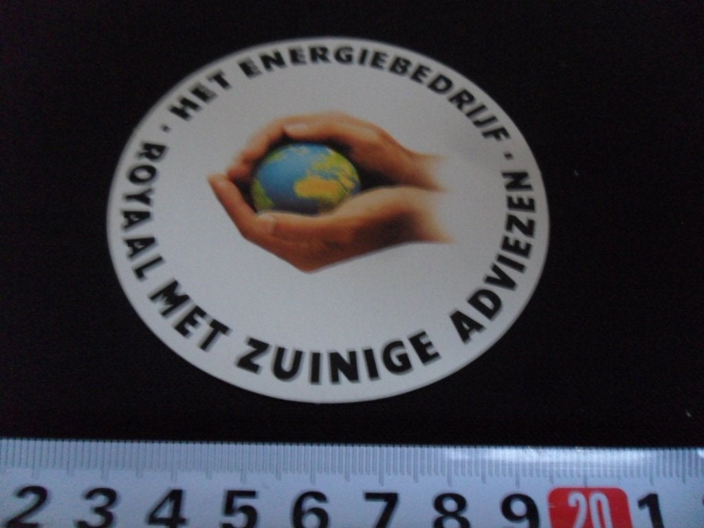 sticker Het energiebedrijf royaal met zuinige adviezen, Ophalen of Verzenden, Zo goed als nieuw
