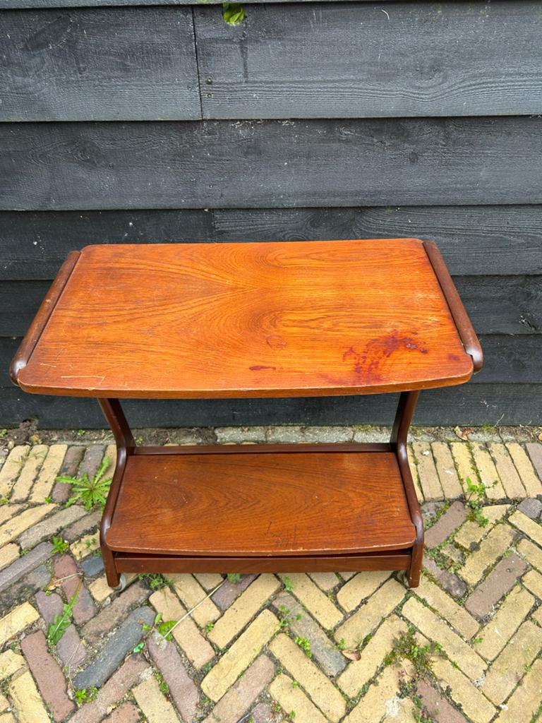 Vintage Louis van Teeffelen serveerwagen/bijzettafel, Ophalen of Verzenden