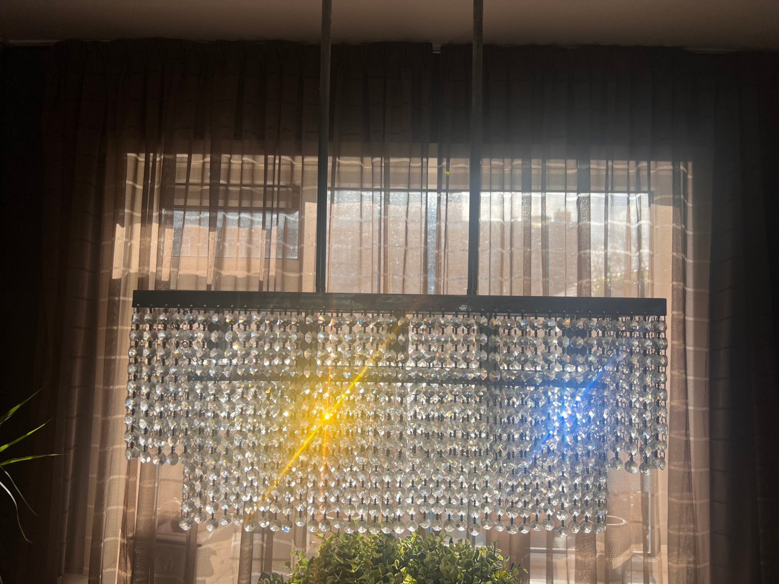 Prachtige kristallen lamp hanglamp kroonluchter kristal glam, Ophalen, Zo goed als nieuw
