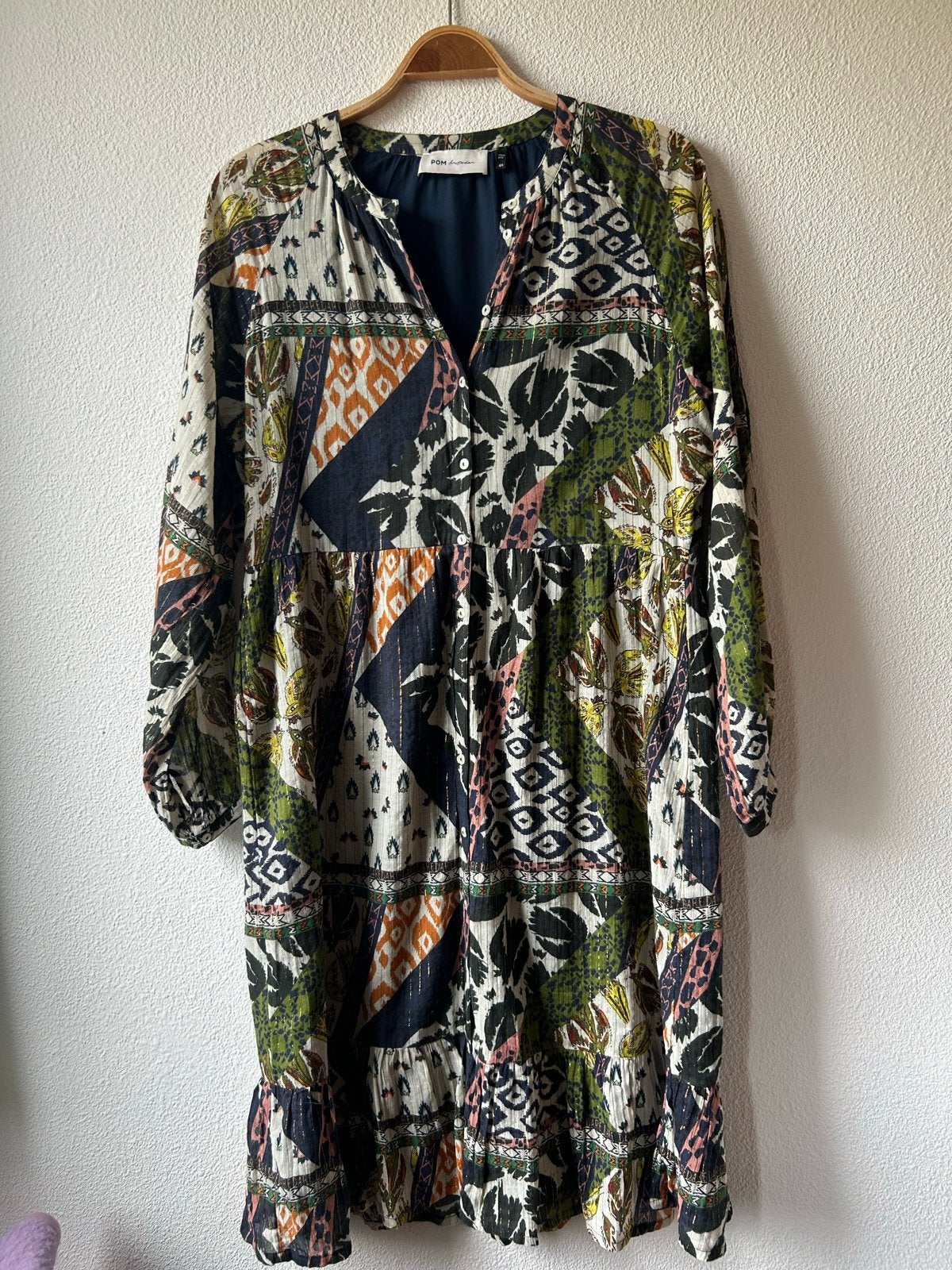 POM Amsterdam jurk maat 42, Kleding | Dames, Jurken, Verzenden, Maat 42/44 (L), Meerkleurig, Onder de knie