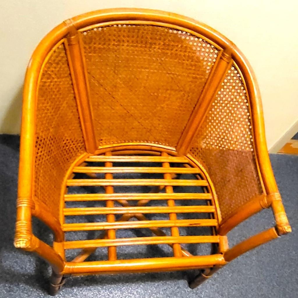 Bamboe Kuipstoel, vintage rotan stoel, Altijd binnen gestaan, Ophalen