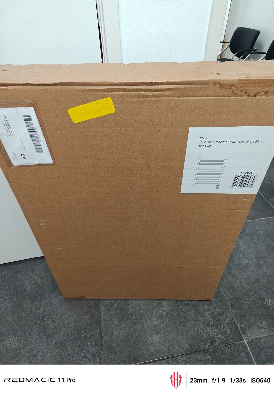 Elara elektrische radiator Smart WiFi 76.6x60 cm glans wit, Ophalen, 30 tot 80 cm, Radiator, Nieuw
