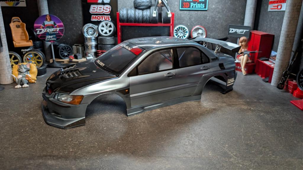 Mitsubishi EVO 9 widebody, Matrixline, Tamiya, HPI ,yokomo, Ophalen of Verzenden, Mitsubishi