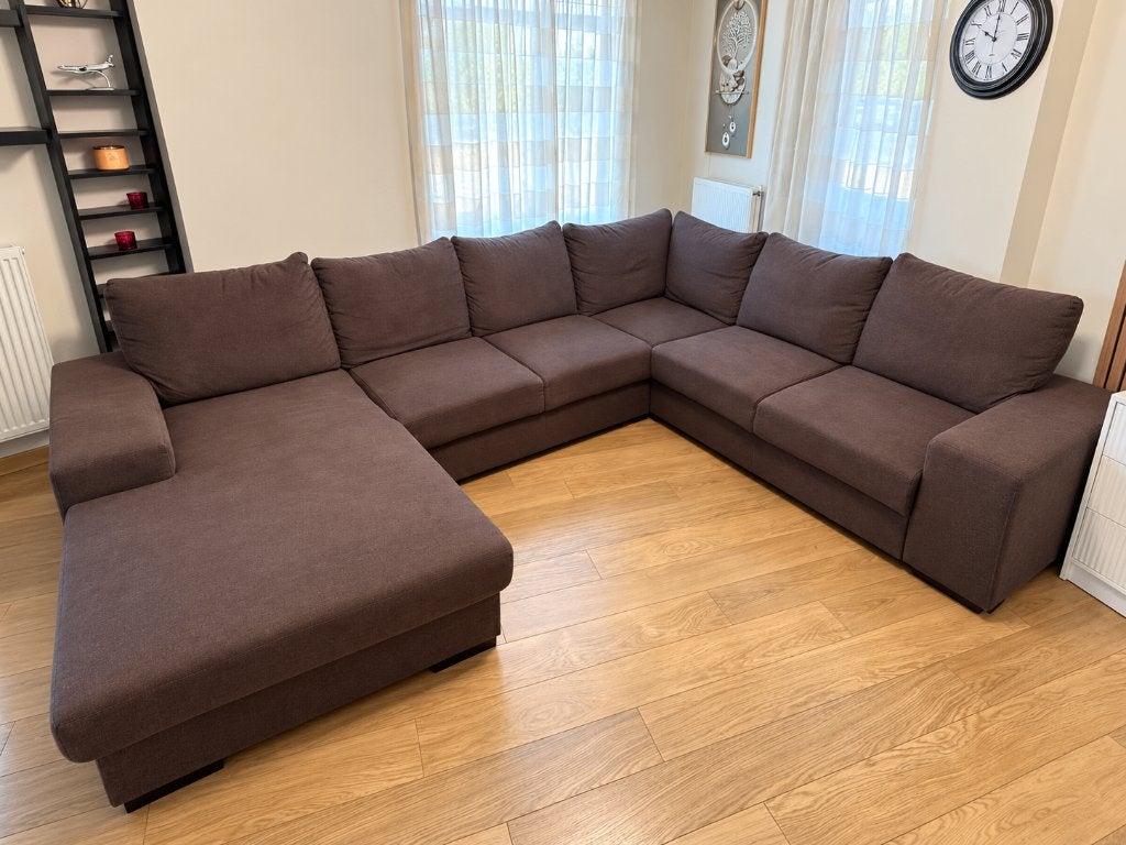 U-shaped sofa in dark brown (Price Negotiable), Ophalen, 250 tot 300 cm, Overige maten, Hoekbank