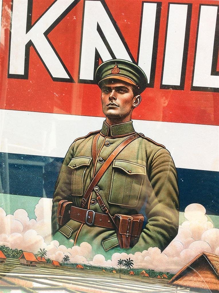 Uniek Koninklijk Nederlands Indie Leger KNIL Poster soldaat, Verzenden, Nederland, Foto of Poster