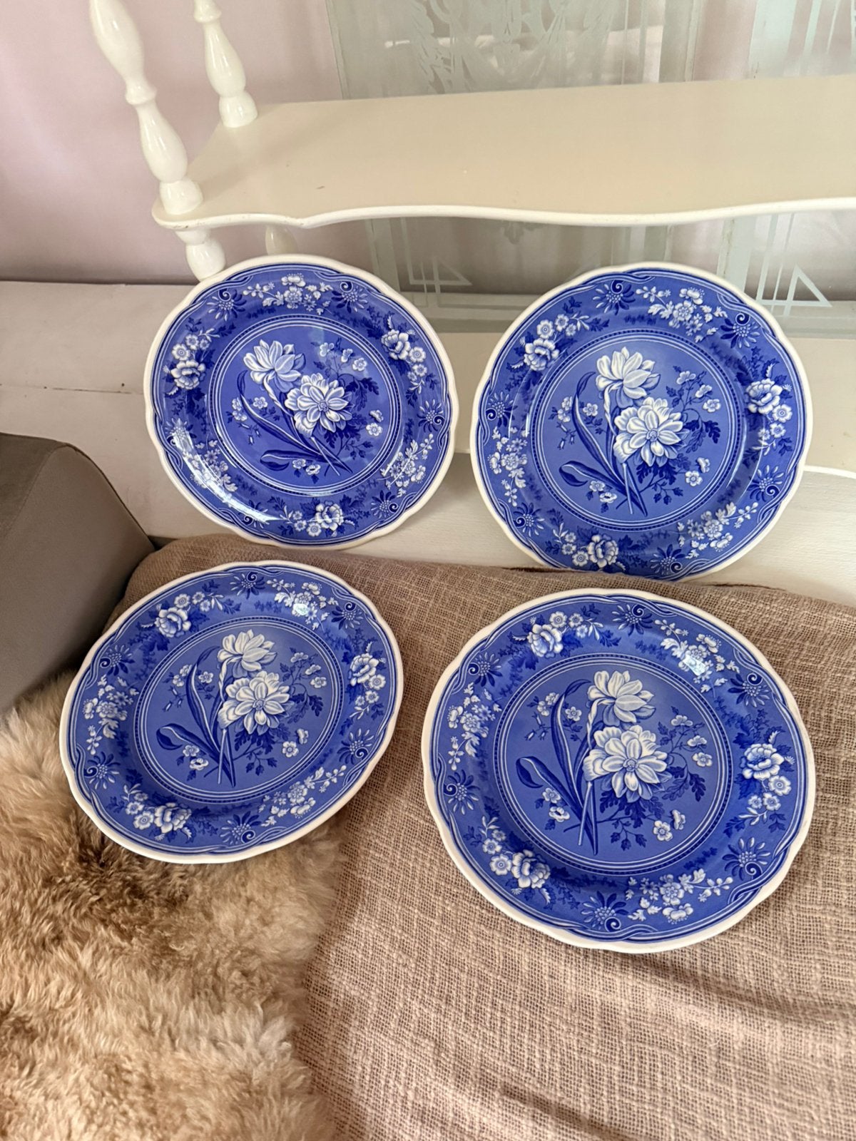 Spode Blue room collectie 5x botanic diner plates 1xRome New, Ophalen, Nieuw, Delftsblauw, Bord(en)