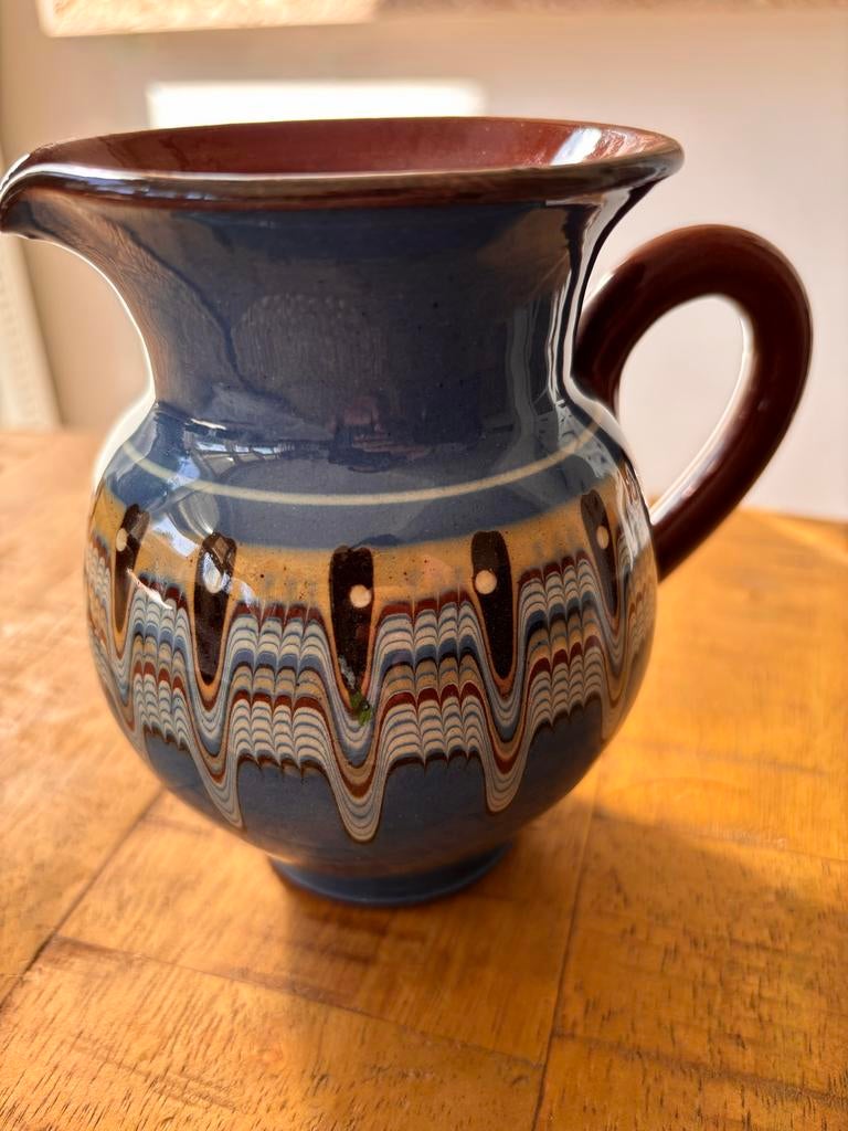 Bulgaarse Trojan kan met pauwenoog design, 20 cm, Antiek en Kunst, Ophalen of Verzenden