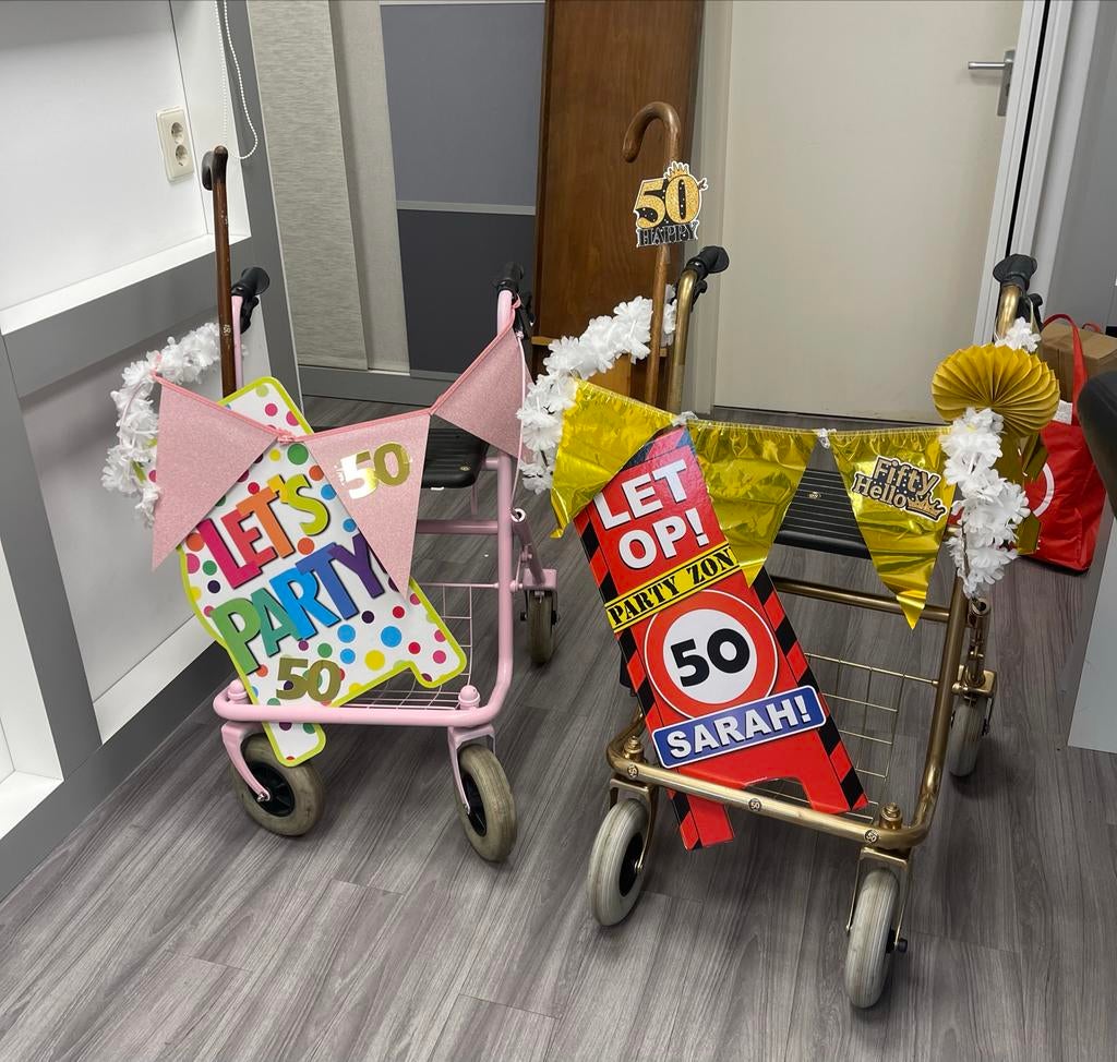 Rollator roze en rollator goud (bieden per stuk, Ophalen of Verzenden, Opvouwbaar, Gebruikt