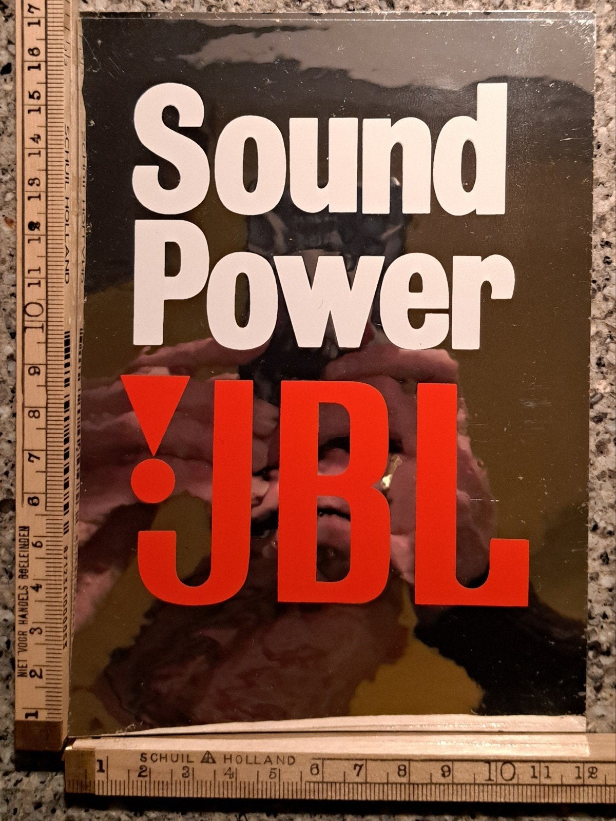Vintage grote spiegelsticker Power Sound JBL boxen  sticker, Ophalen of Verzenden, Zo goed als nieuw, Overige typen