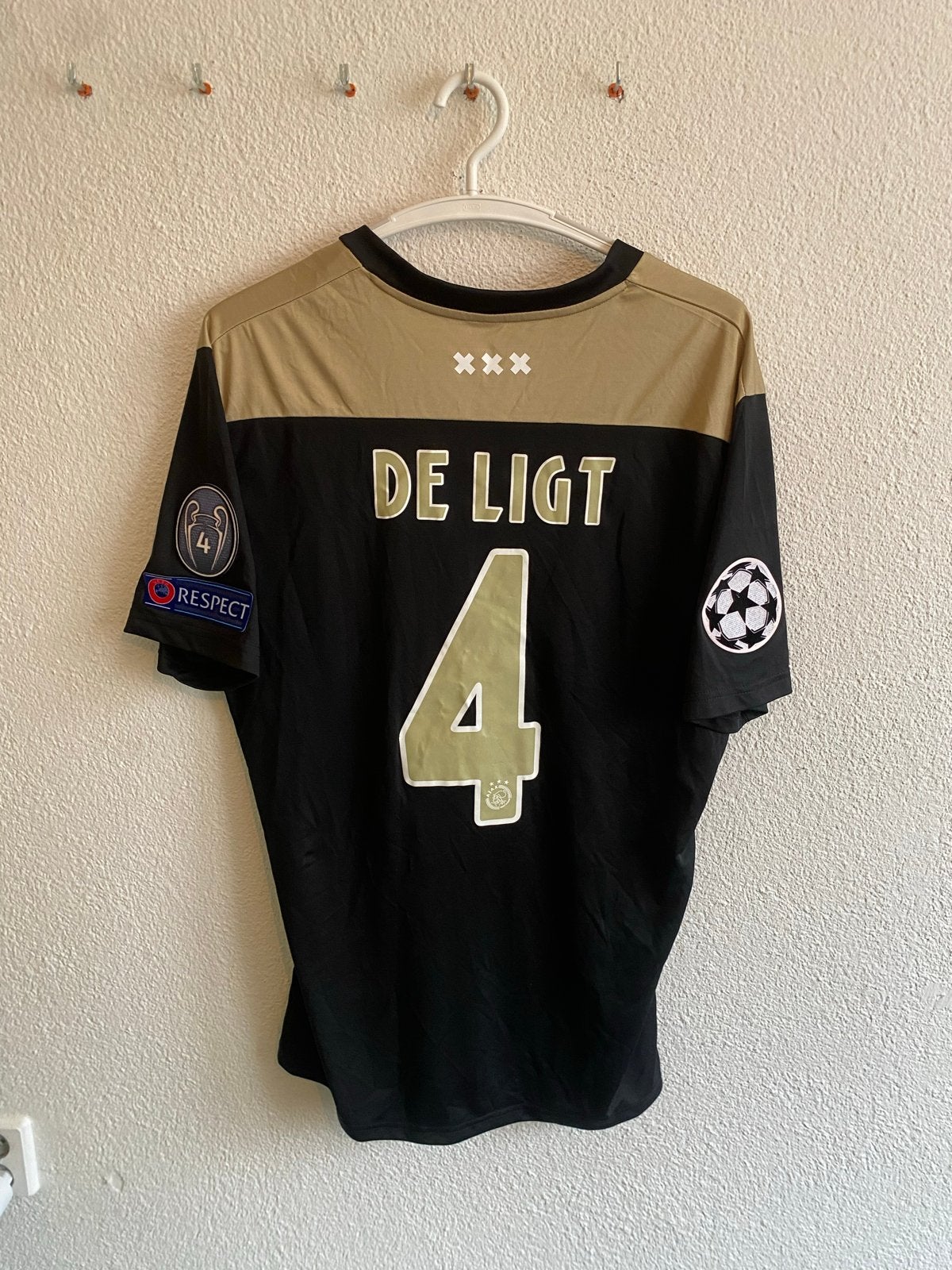 Ajax De Ligt Champions League Thuisshirt 2018/2019, Sport en Fitness, Maat L, Verzenden, Zo goed als nieuw, Shirt