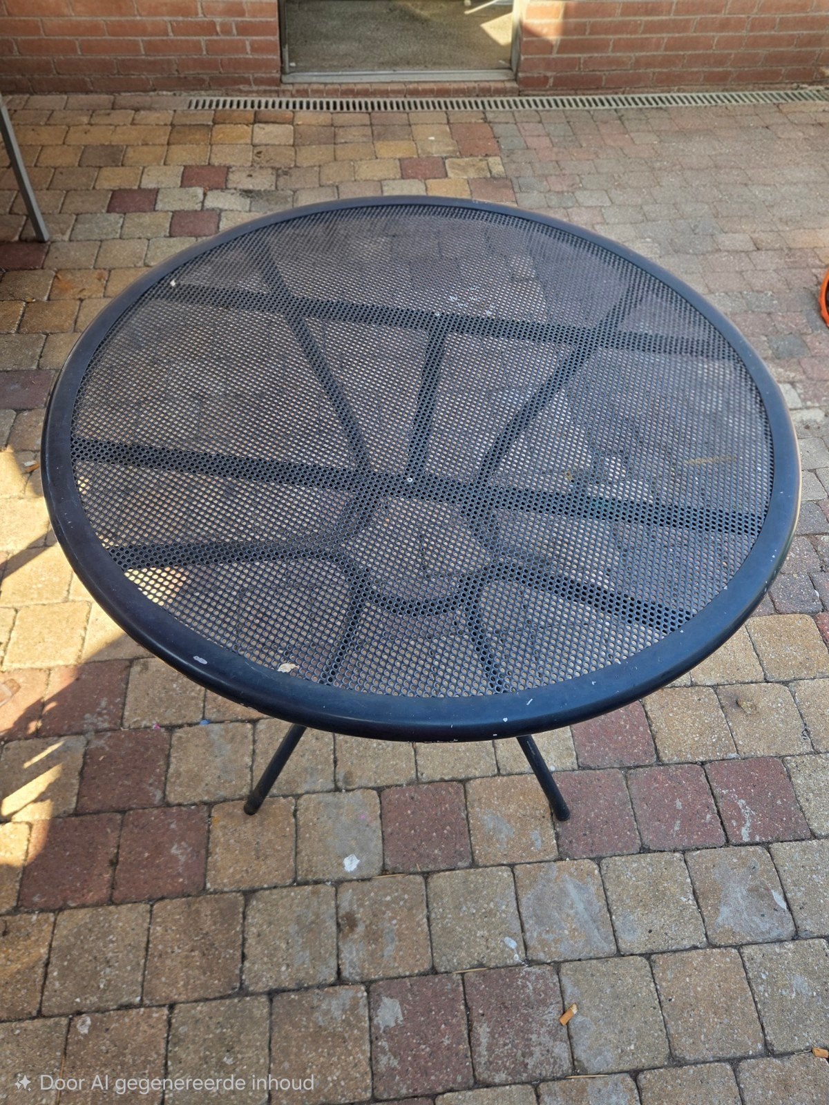 Zware ijzeren ronde tuintafel, Ophalen of Verzenden, Zo goed als nieuw, Rond, Metaal