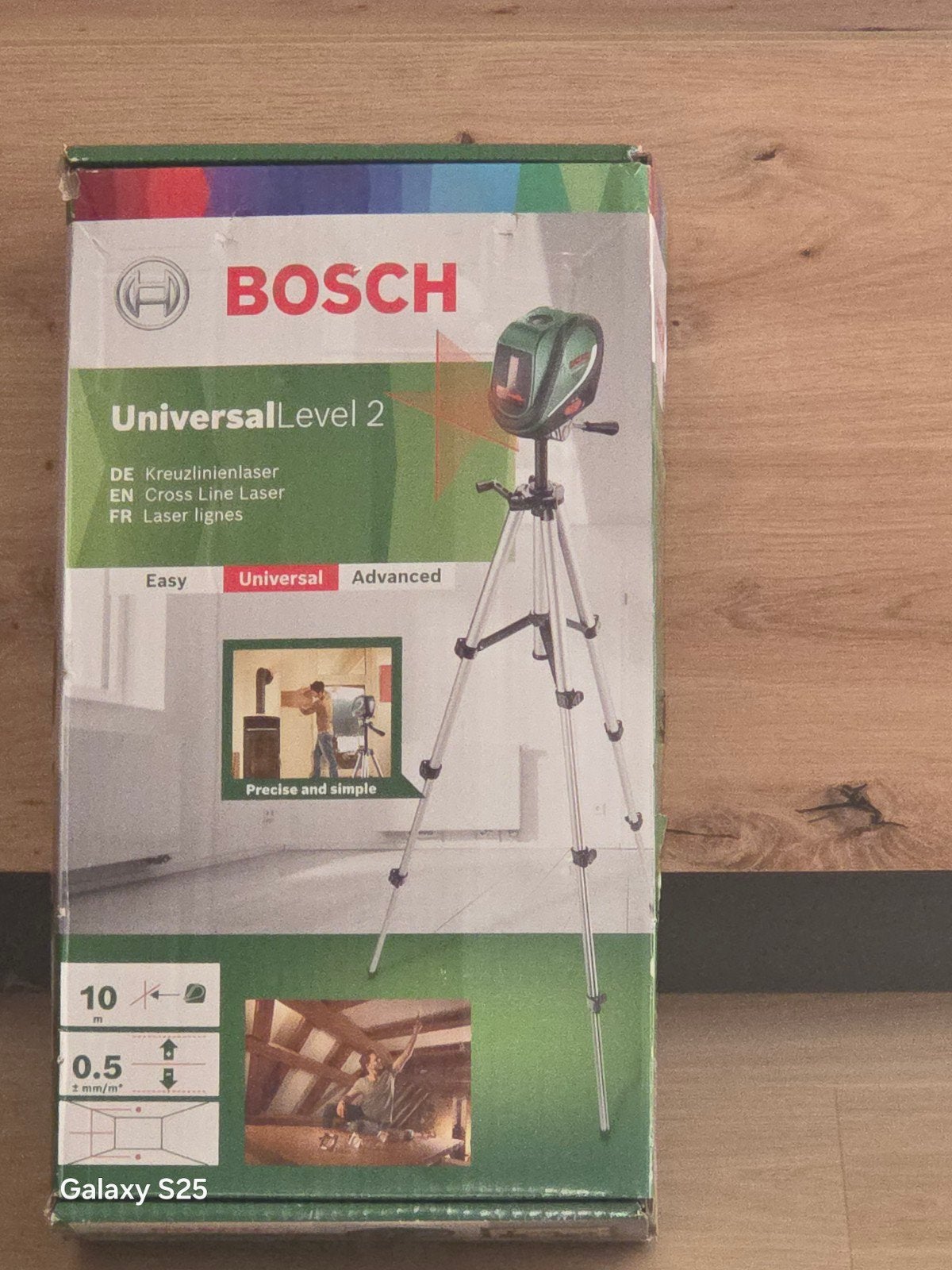 Bosch UniversalLevel 2 Kruislijnlaser met Statief, Doe-het-zelf en Verbouw, Meetapparatuur, Zo goed als nieuw, Overige meters