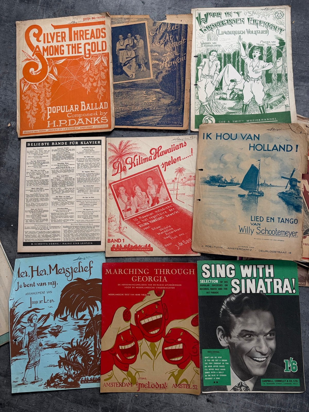Grote collectie antieke bladmuziek (ca. 50 stuks), Muziek en Instrumenten, Gebruikt, Overige genres, Overige soorten, Ophalen of Verzenden