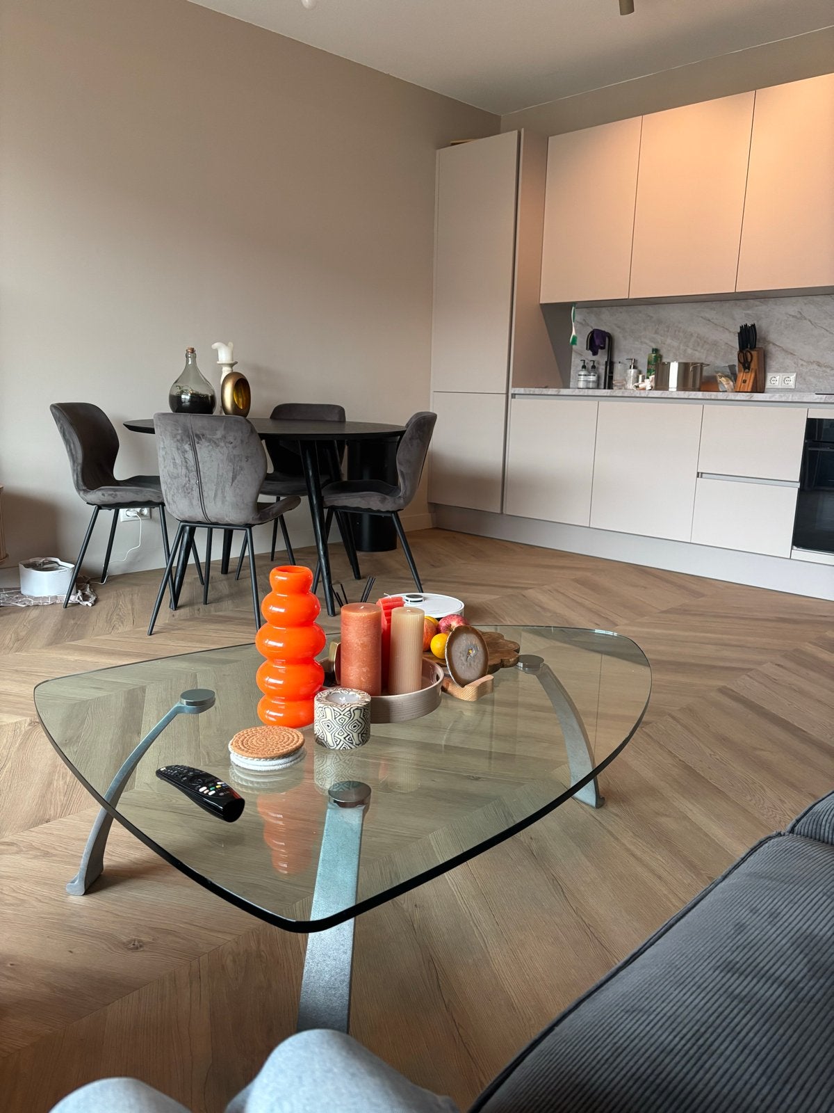 GRATIS Rolf Benz salontafel - Glas en metaal - 90x120 cm, Ophalen, Gebruikt, 50 tot 100 cm, 100 tot 150 cm