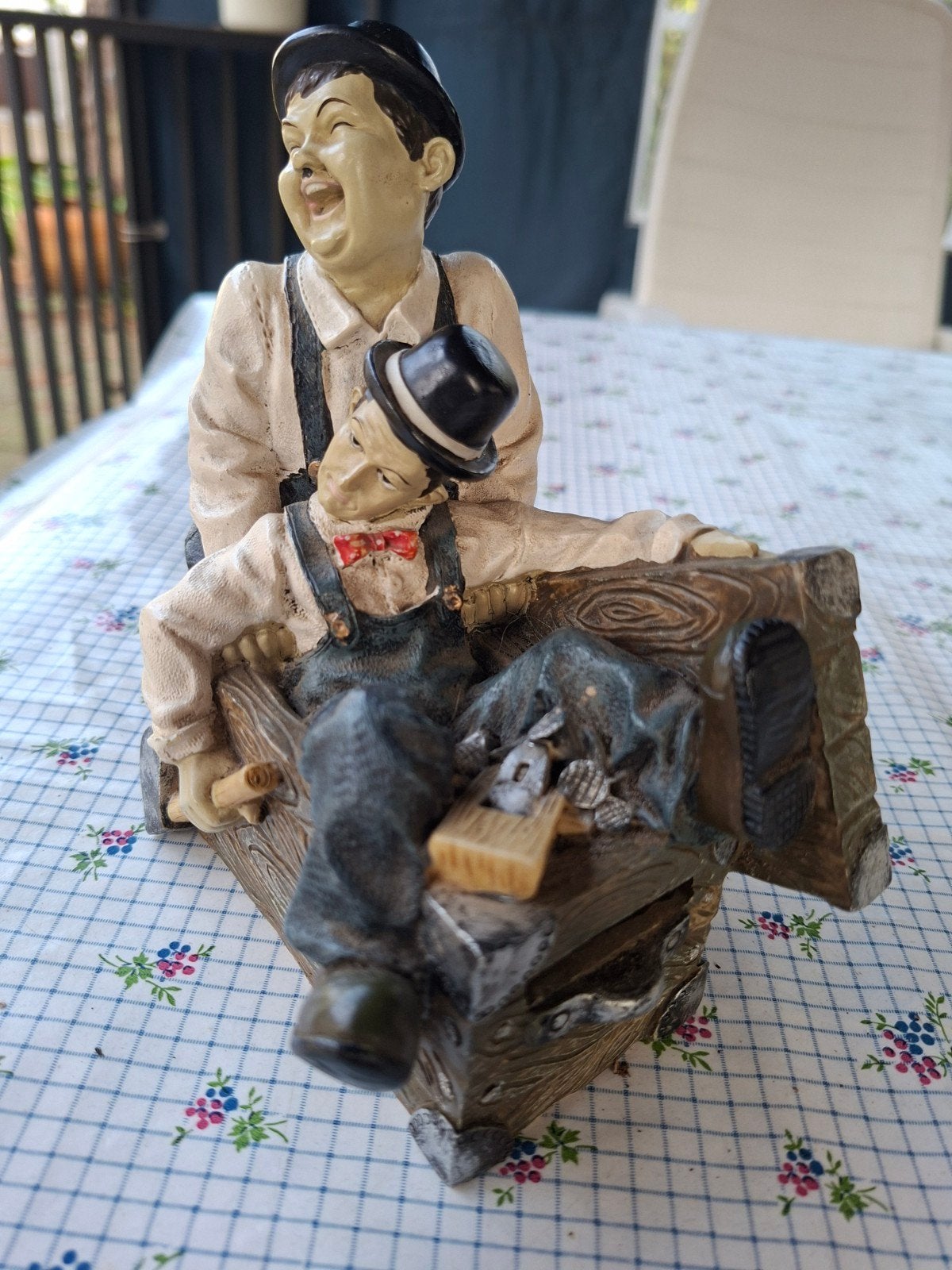 Laurel & Hardy spaarpot - Vintage decoratie, Vintage, Gebruikt, Meerkleurig, Ophalen of Verzenden