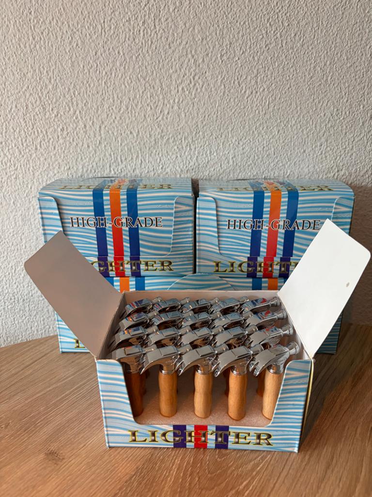 Partij handel 100 navulbare aanstekers in hamer vorm, Verzamelen, Rookartikelen, Aanstekers en Luciferdoosjes, Ophalen of Verzenden