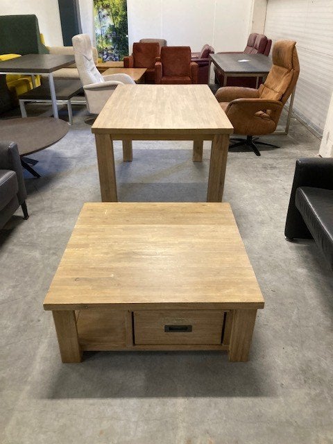 eettafel blank  eiken 160 x 90 cm (evt. met salontafel), Huis en Inrichting, Tafels | Eettafels, Eikenhout, Zo goed als nieuw