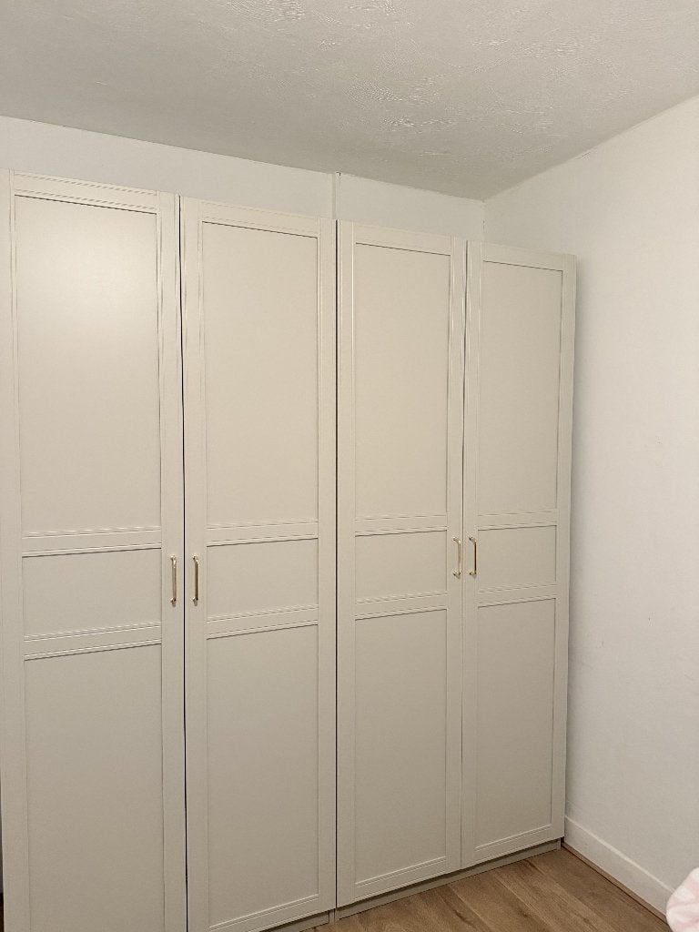 IKEA PAX kledingkast grijsbeige + FLISBERGET deur lichtbeige, Huis en Inrichting, Kasten | Kledingkasten, 200 cm of meer, 150 tot 200 cm