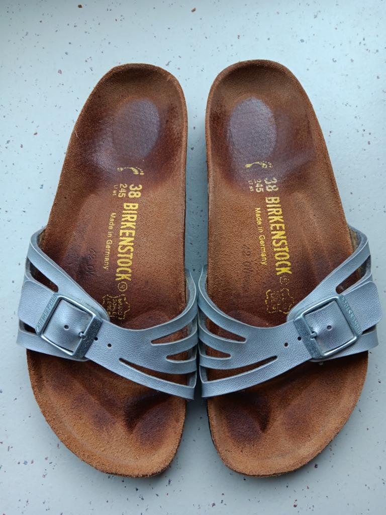 Birkenstock Molina 38, Zo goed als nieuw, Grijs, Birkenstock, Sandalen of Muiltjes
