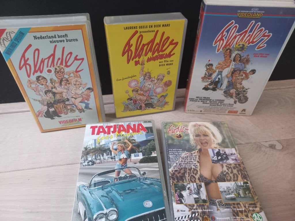 Flodder + Tatjana VHS Video Collectie - Dick Maas - Jaren 80, Gebruikt, Alle leeftijden, Komedie, VHS