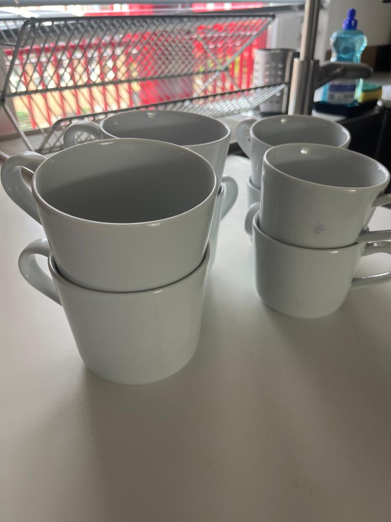 free ikea mugs 4 large 4 small, Ophalen, Gebruikt, Keramiek, Effen