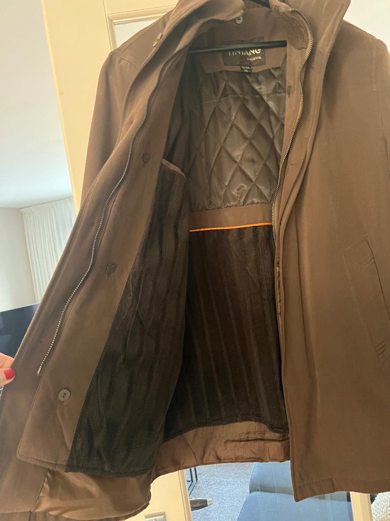 Heren jas (gevoerd), Kleding | Heren, Jassen | Winter, Maat 52/54 (L), Bruin, Ophalen of Verzenden, Zo goed als nieuw