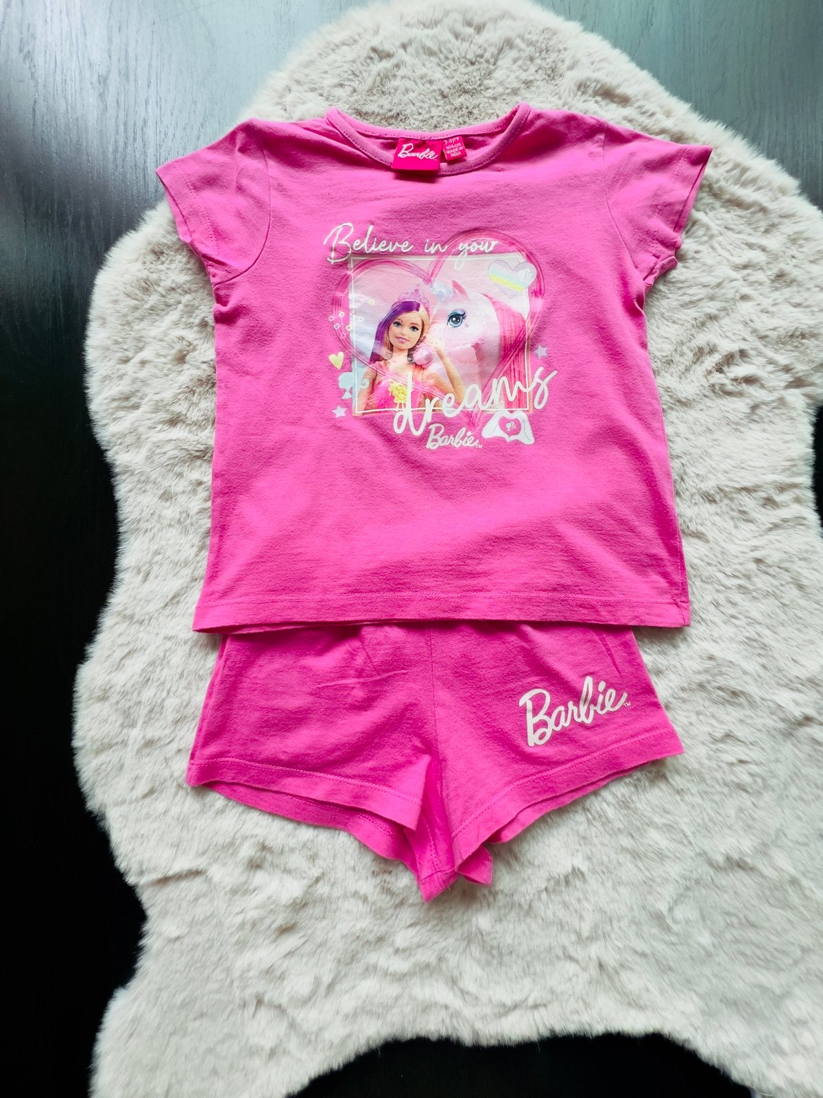 Barbie pyjama - Roze (3-4 jaar), Ophalen of Verzenden, Gebruikt, Meisje
