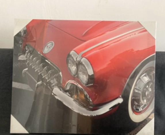 Nieuw Schilderij Rode Klassieke Auto Canvas - Ongebruikt, Ophalen of Verzenden