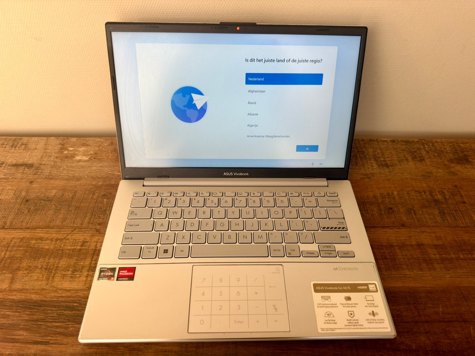 ASUS Vivobook Go 14 – Ryzen 3 – 8GB – 512GB SSD – QWERTY, Computers en Software, Windows Laptops, Gebruikt, 2 tot 3 Ghz, Qwerty