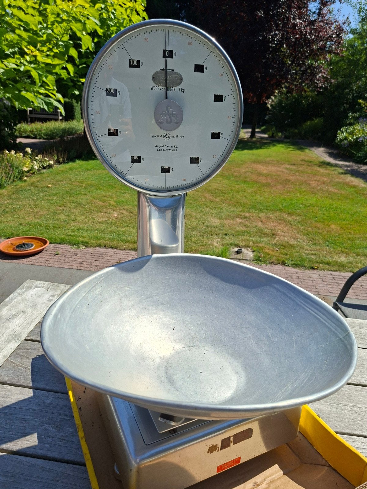 Vintage Kruideniersweegschaal August Sauter KG H59 - 3KG, Antiek en Kunst, Ophalen