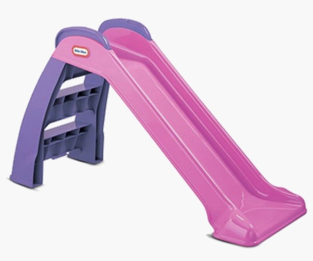 Roze glijbaan (tweedehands, uit elkaar, moet schoongemaakt), Ophalen, Gebruikt, Glijbaan