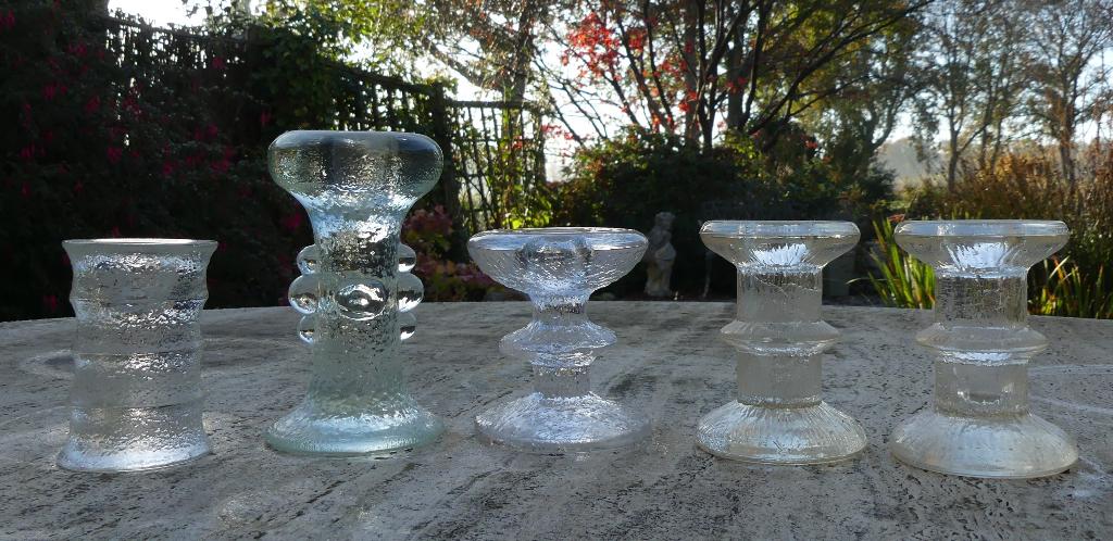 5 Staffan Gellerstedt Pukeberg Zweden Vintage Kaarsenstander, Antiek en Kunst, Ophalen of Verzenden, Glas