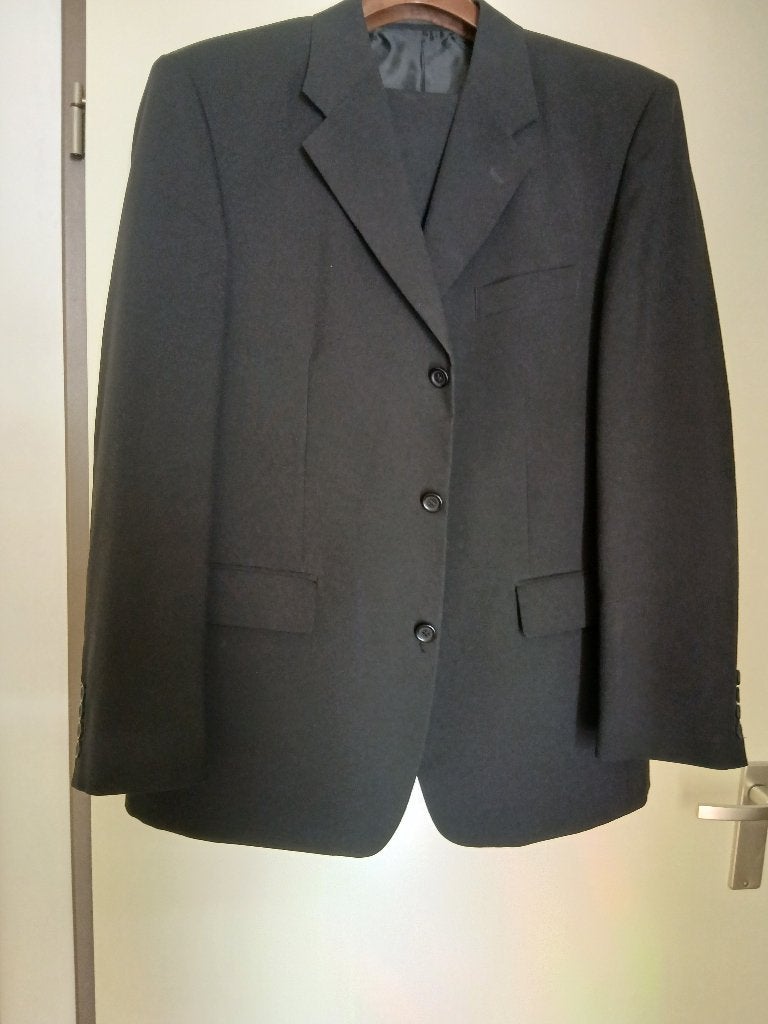 zwart klassiek herenkostuum maat 52, Kleding | Heren, Maat 52/54 (L), Zwart, Ophalen of Verzenden, Zo goed als nieuw