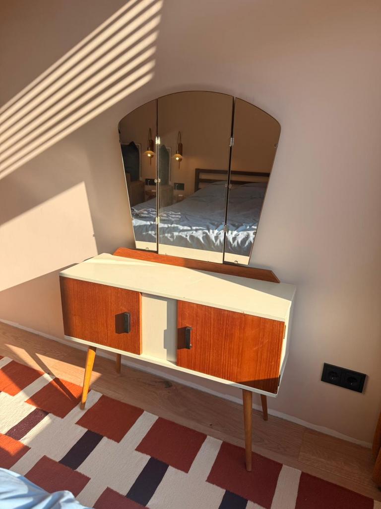 Vintage retro mid-century kaptafel - Jaren '60, Ophalen, Gebruikt, 100 tot 150 cm, 50 tot 100 cm