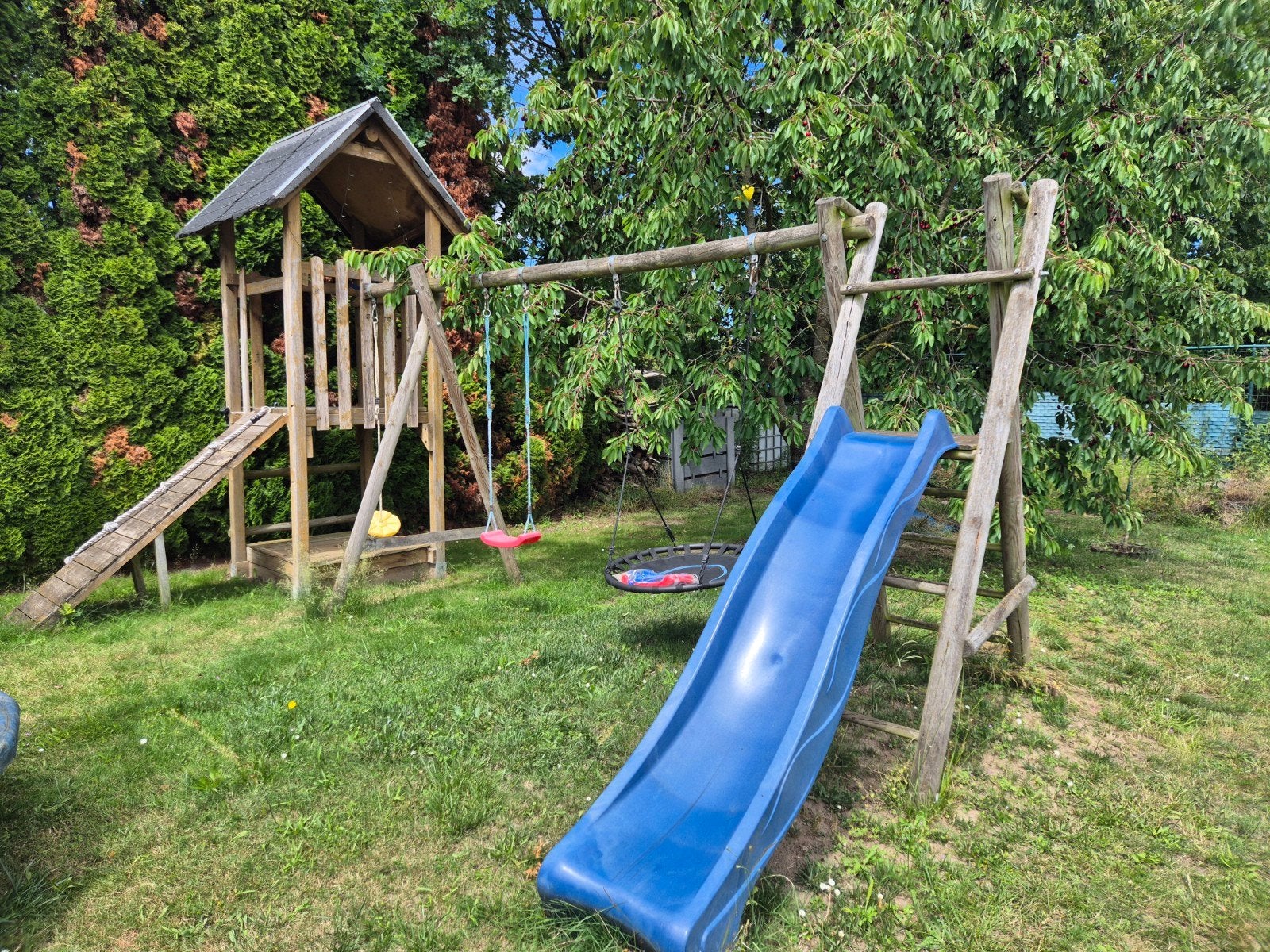 Klimrek maten: breed 6m, diep 3m, hoogte 3.50m., Kinderen en Baby's, Speelgoed | Buiten | Speeltoestellen, Ophalen, Gebruikt, Schommel