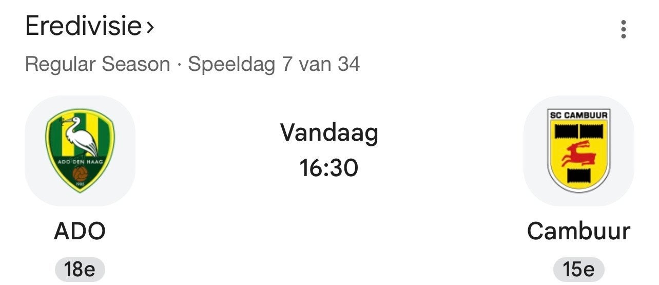 ADO Den Haag - Cambuur