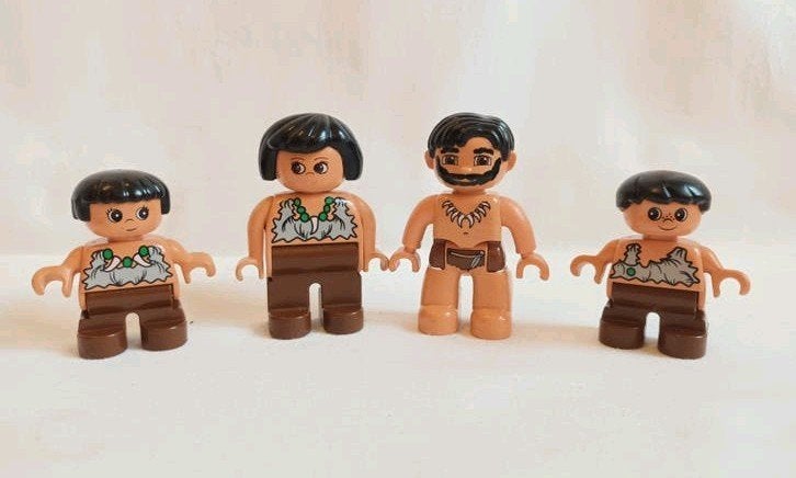 Duplo gezin poppetjes holbewoners oermensen, Ophalen of Verzenden, Zo goed als nieuw, Duplo