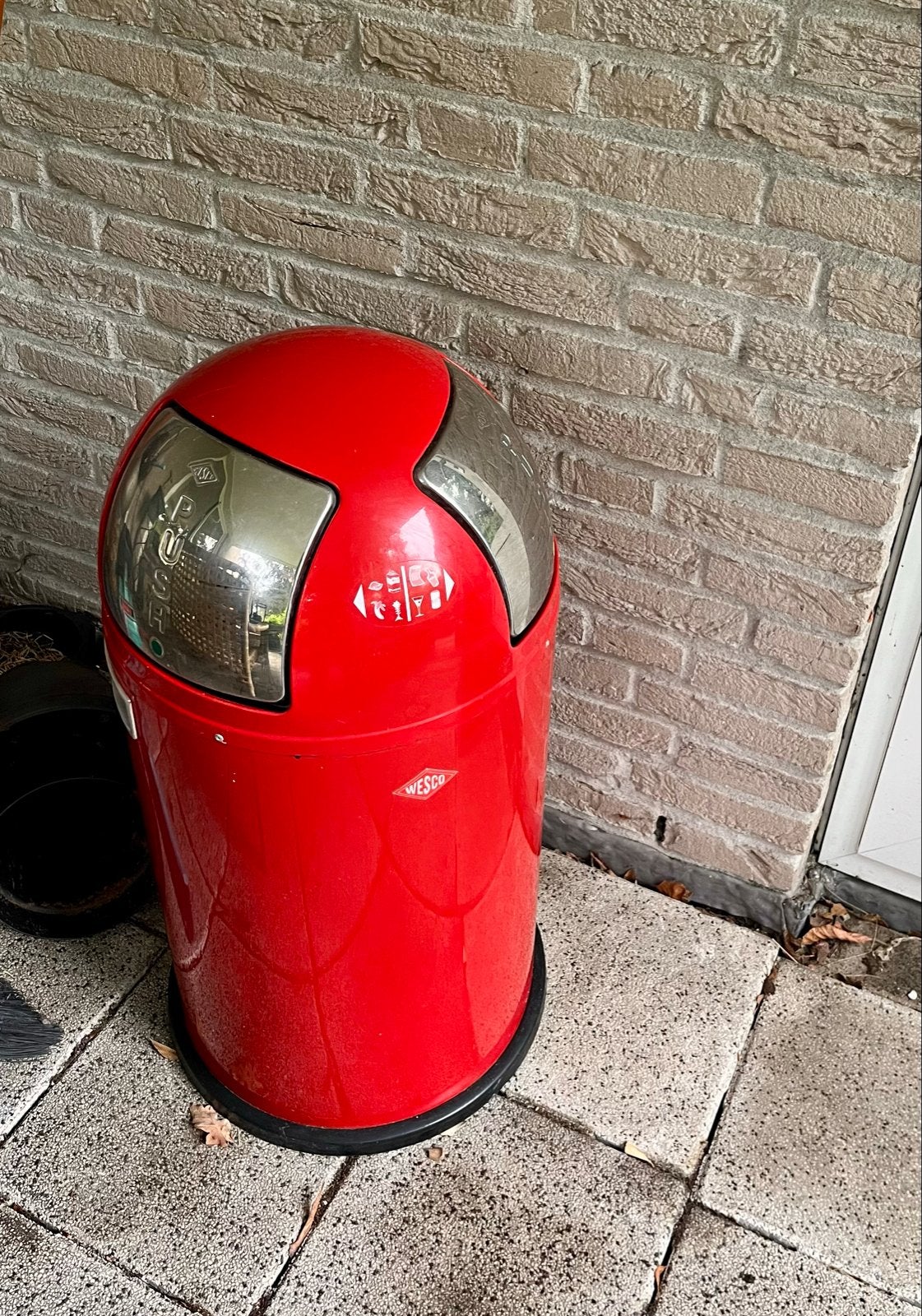 Wesco Pushboy afvalemmer rood - 50 liter, Ophalen, Gebruikt, 40 liter of meer, 75 – 100