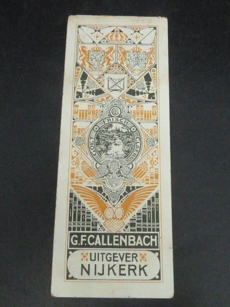 Antieke bladwijzer G.F.Callenbach Nijkerk Art Nouveau, Ophalen of Verzenden, Nieuw, Reclame