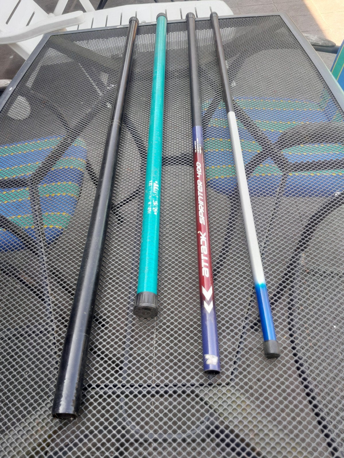 3 vishengels en schepstok, Ophalen of Verzenden, Gebruikt, Vaste hengel