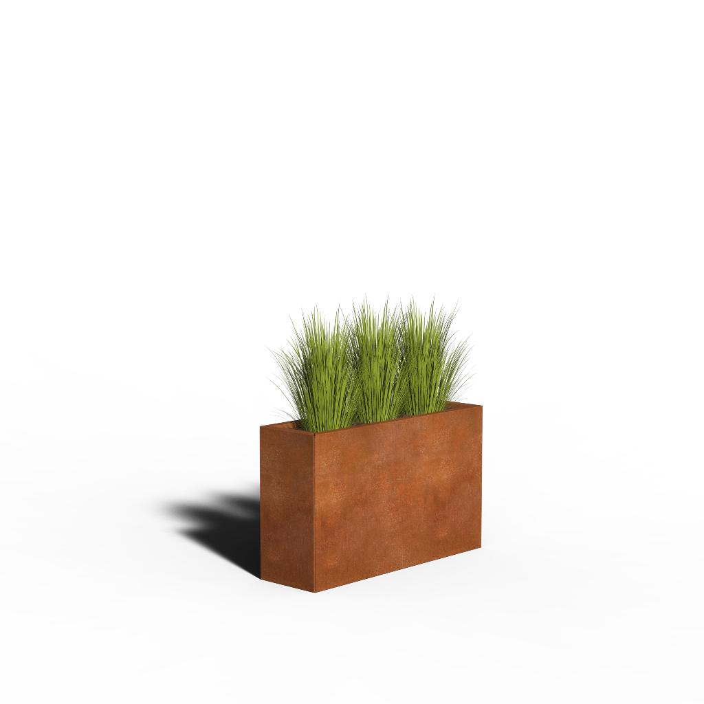 2e-kans: Cortenstaal Plantenbak 100x30x40 EXCL. BODEM, Tuin en Terras, Bloembakken en Plantenbakken, Zo goed als nieuw, Metaal
