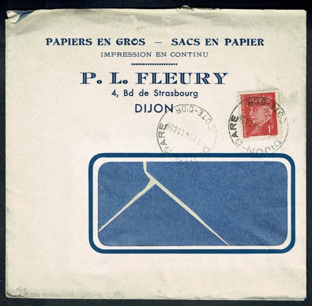 Frankrijk : P.L. Fleury, Dijon - afgestempeld 1941, Verzenden, Envelop